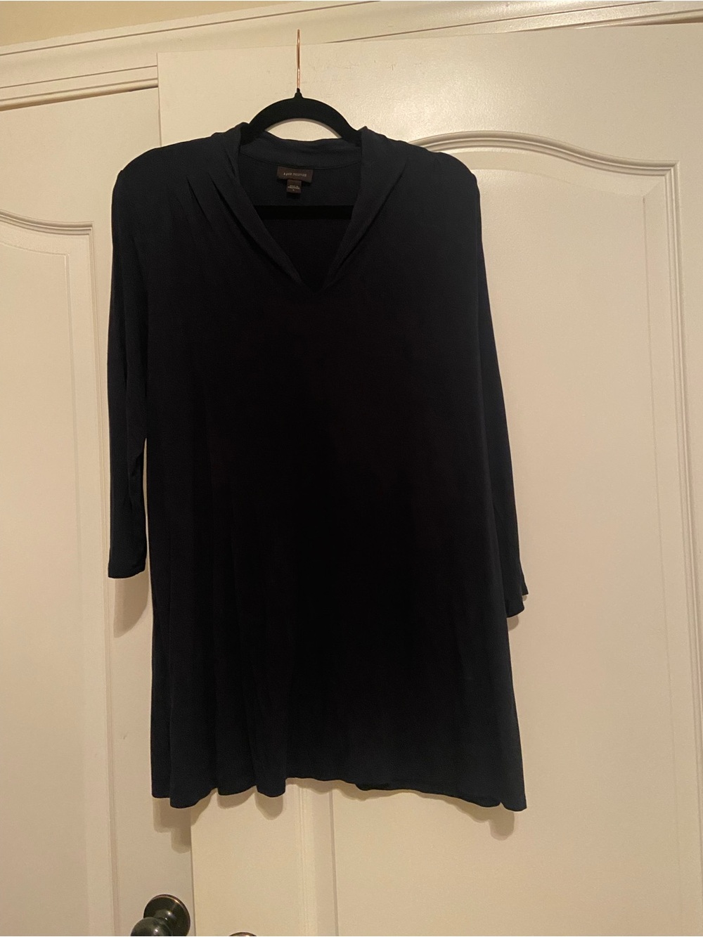 J Jill Black Hooded V-Neck Tunic